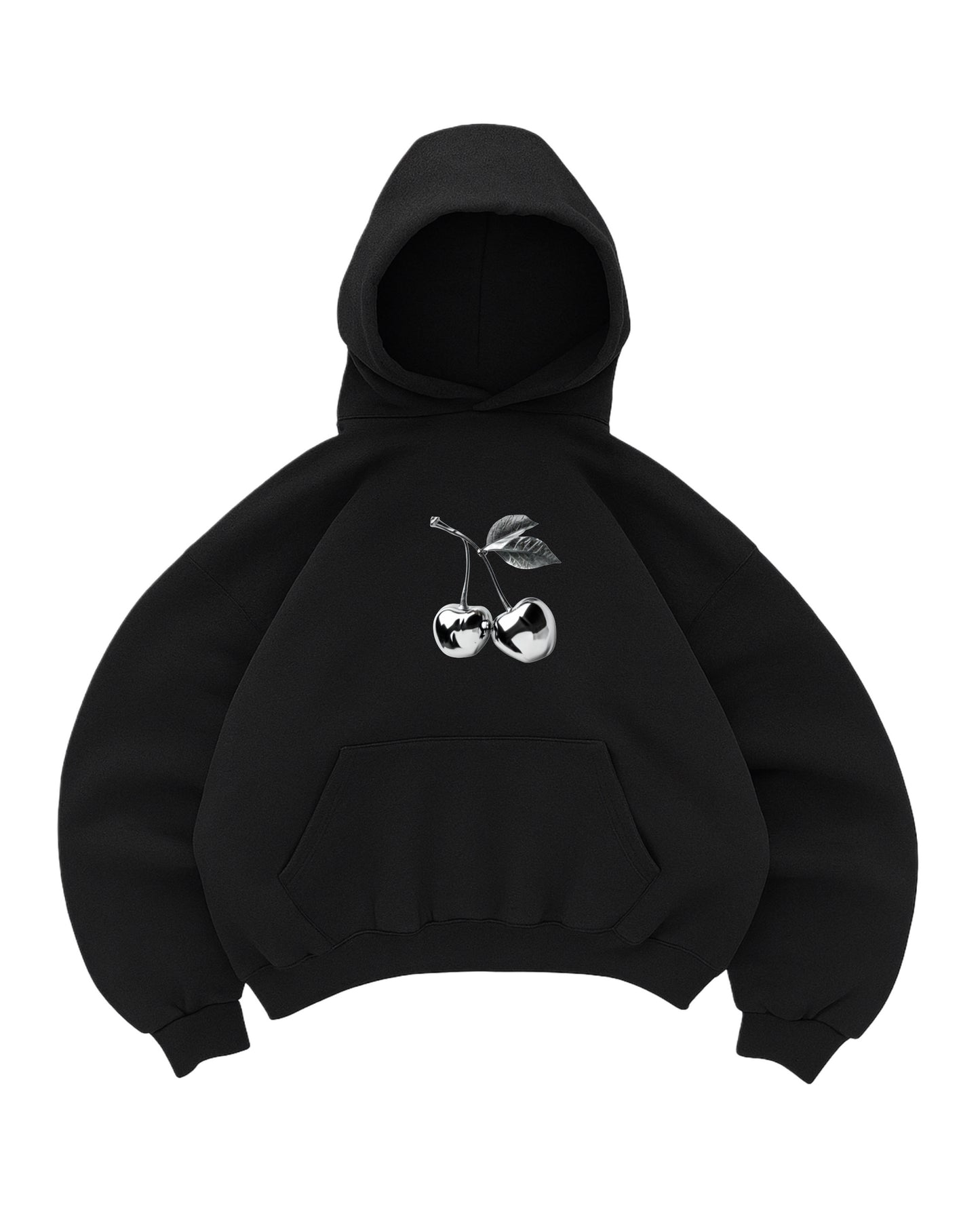 Hoodie cherry modelo manga globo negro