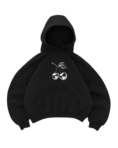 Hoodie cherry modelo manga globo negro