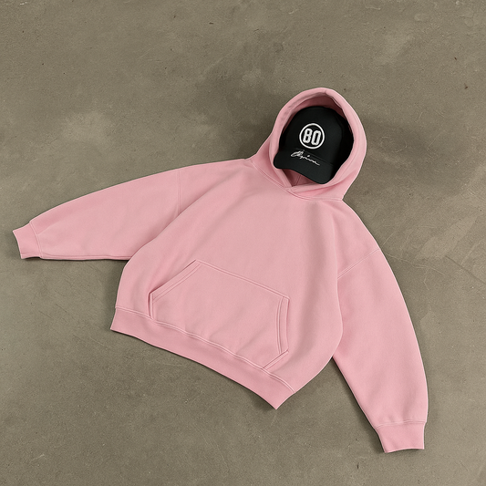 Hoodie basic pink  modelo mangas globo