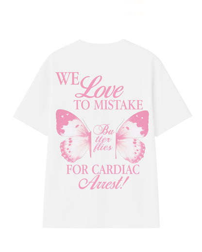 Camiseta we love   modelo  recto blanco
