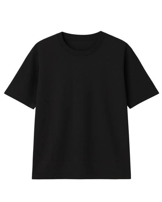 t-shirt basic negra modelo recto