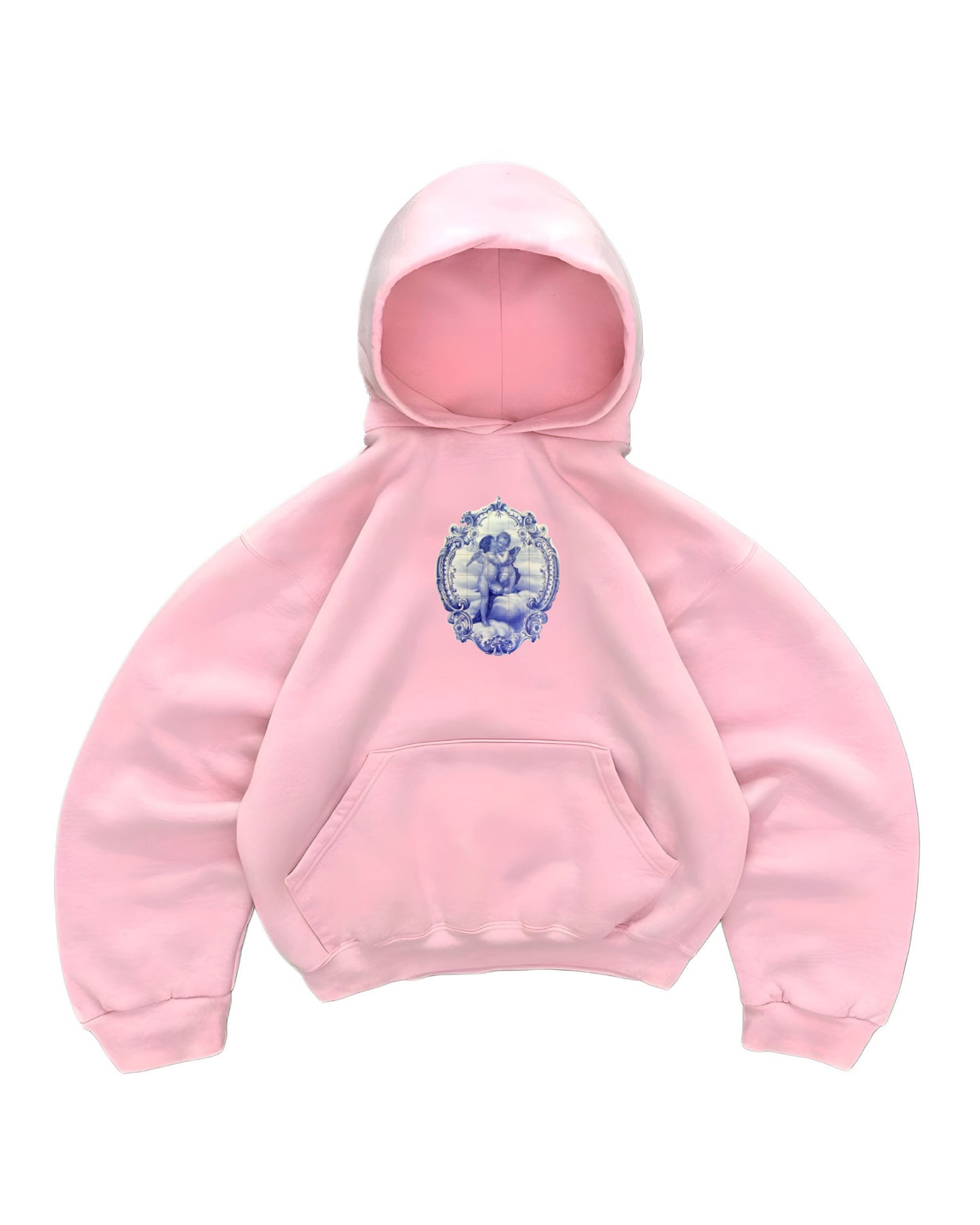 Hoodie emotion love modelo rosado manga globo