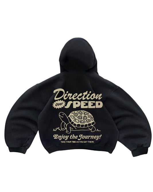 Hoodie tortoise modelo negro manga globo
