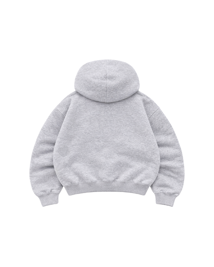 Basic Gris - Hoodie Zip Mangas Globos