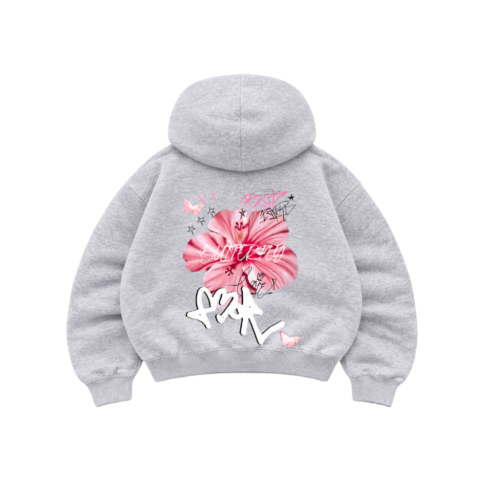 Love - Hoodie Mangas Globo Gris