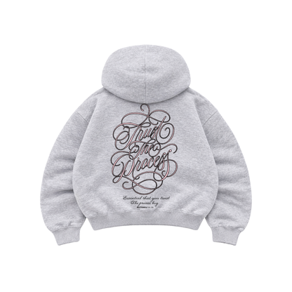 Trust The Process Gris - Hoodie Mangas Globo