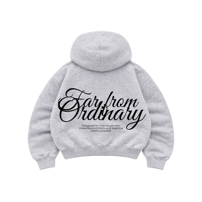 Far From Ordinary - Hoodie Mangas Globo Gris