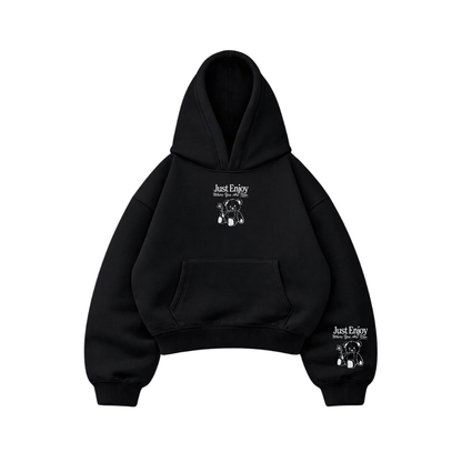 Just Enjoy - Hoodie Mangas Globo Black