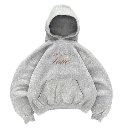 Hoodie need love gris mangas globo