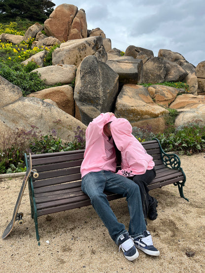 Butterfly Emblem Pink - Hoodie Mangas Globo