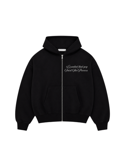 Trust The Process- Hoodie zip Clásico black