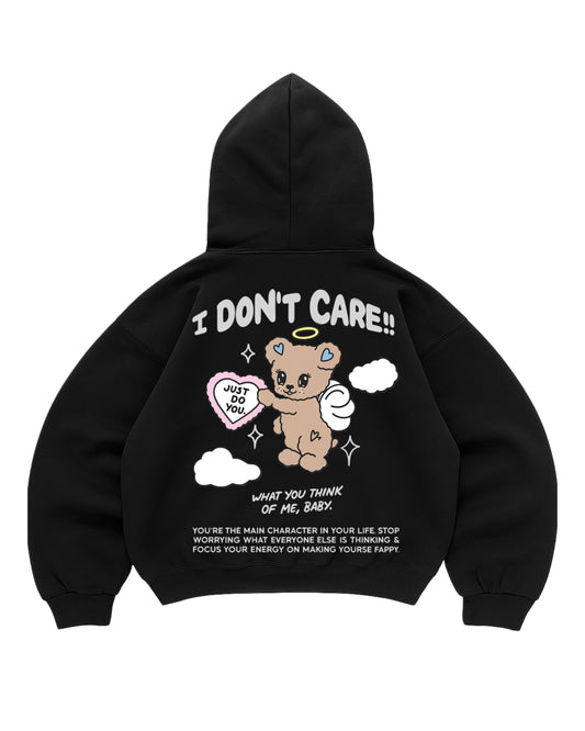 Hoodie I dont care modelo manga globo