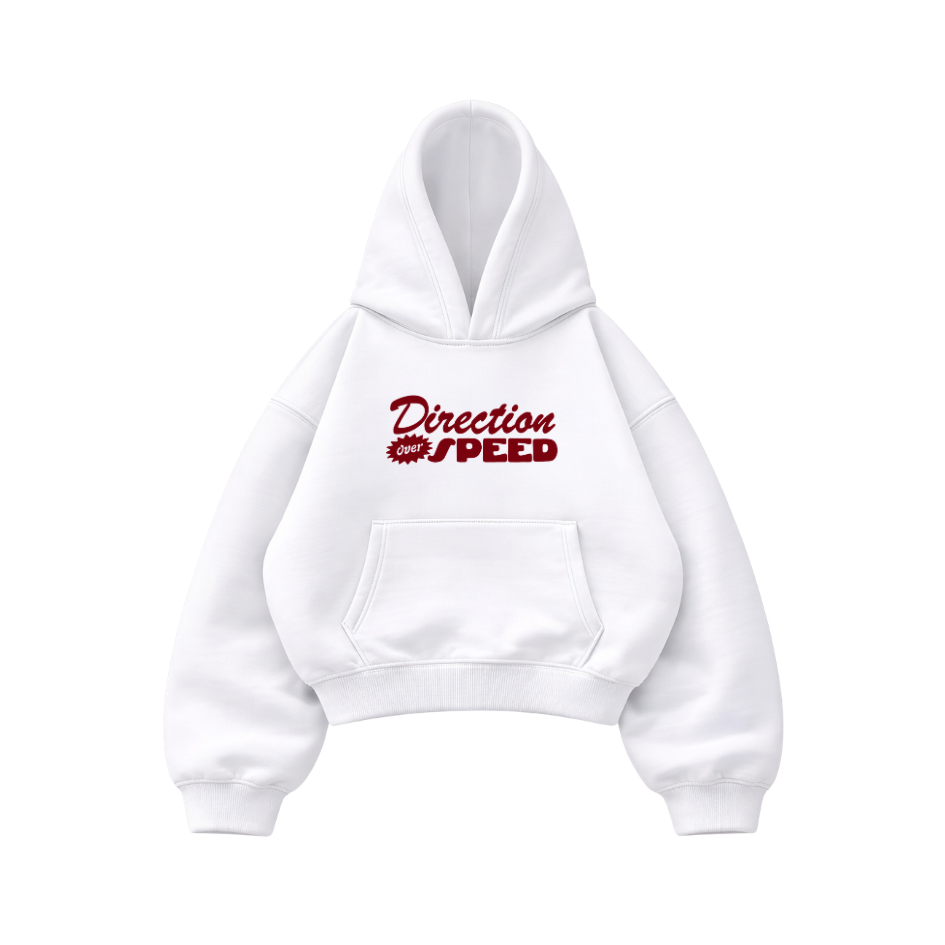 Direction Speed White - Hoodie Mangas Globo