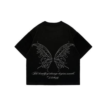 Butterfly Change - Black Premium Boxy T-Shirt