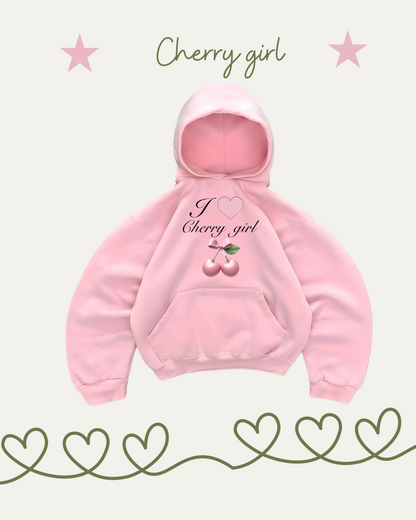 Hoodies cherry girl 🍒 rosado pastel