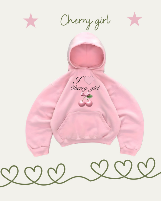 Hoodies cherry girl 🍒 rosado pastel