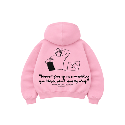 Purpose- Hoodie Zip Mangas Globos pink