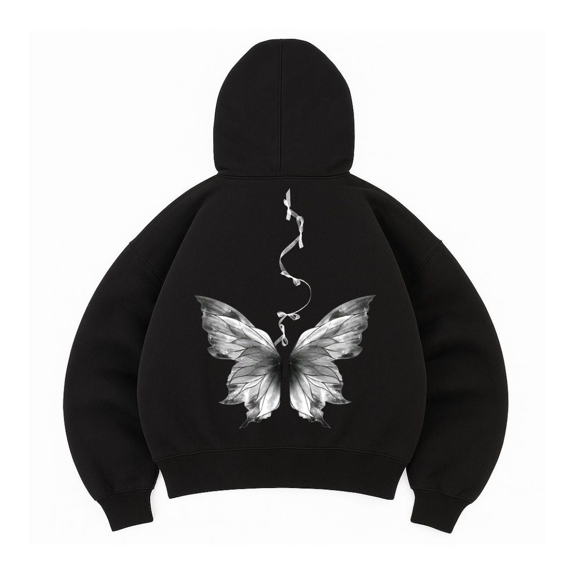 Hoodie Butterfly black mangas globo