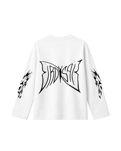 Butterfly Emblem  - Camiseta Manga Larga white