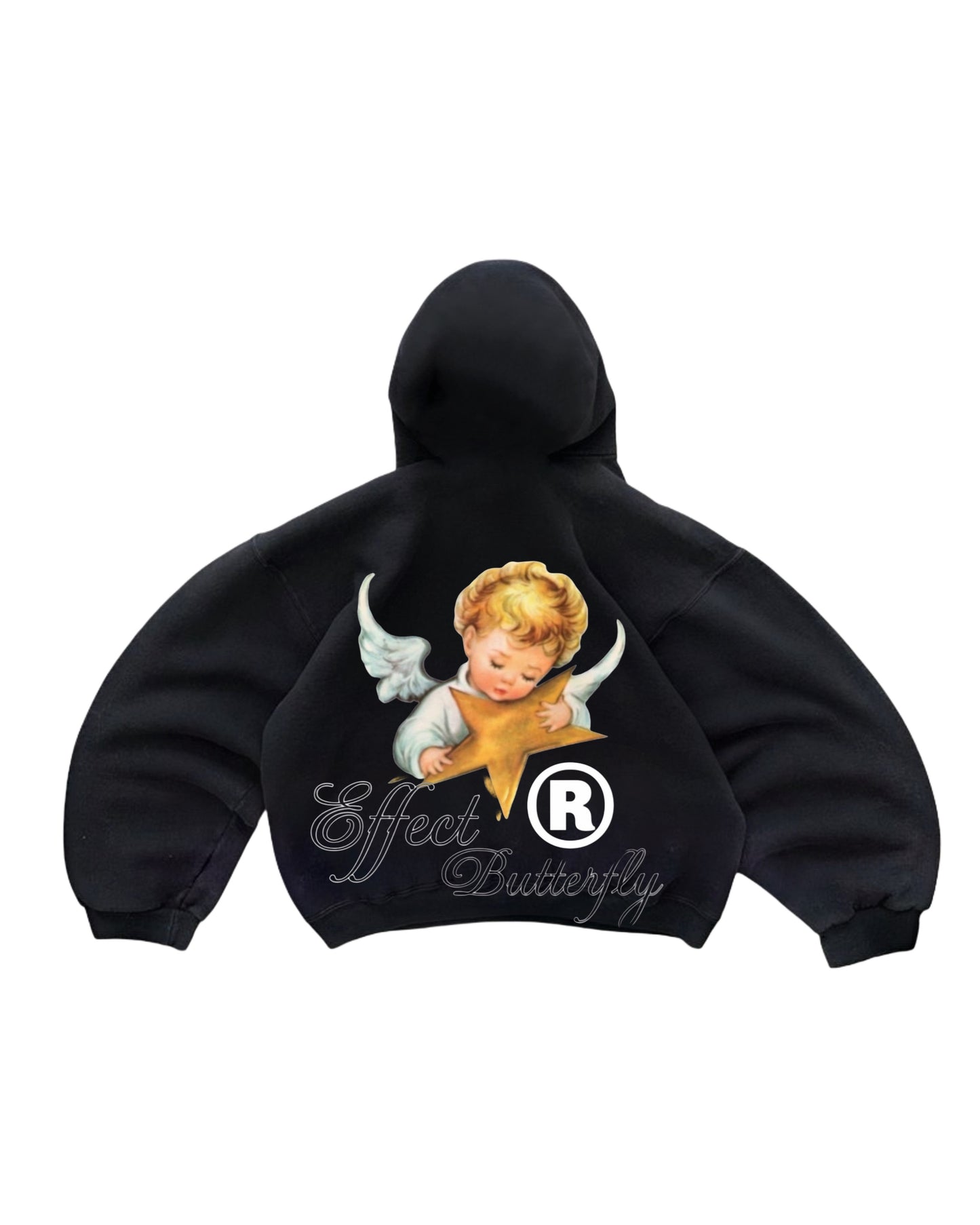 Hoodie butterfly effect  modelo negro mangas globo
