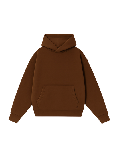 Hoodie Basic café modelo clásico