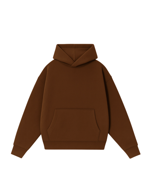 Hoodie Basic café modelo clásico