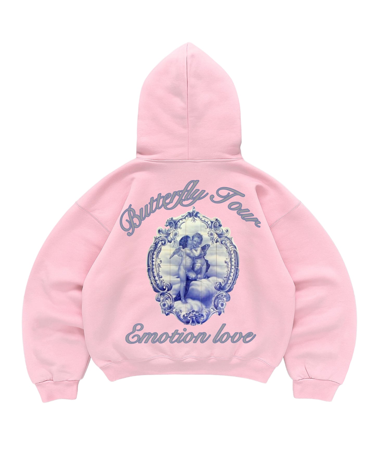 Hoodie emotion love modelo rosado manga globo
