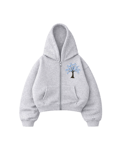 Garden Tree - Hoodie Zip Manga Globo Grey