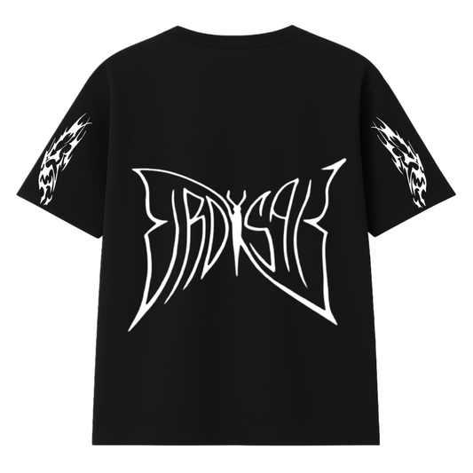 t-shirt butterfly modelo recto negro