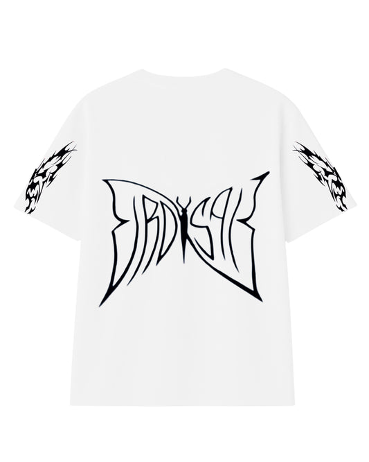 t-shirt butterfly modelo recto blanco
