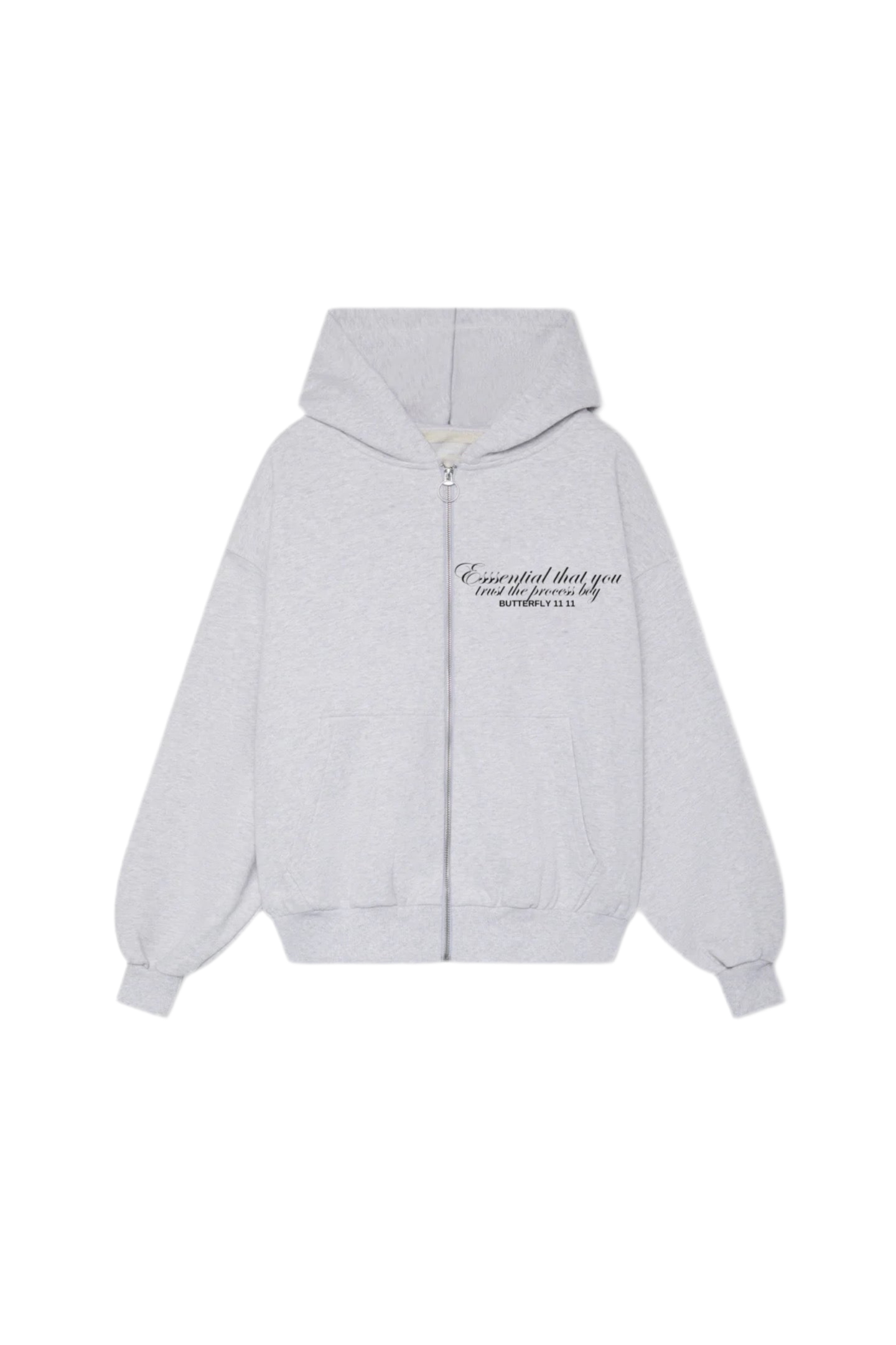 Hoodie trust the process modelo clasico zip