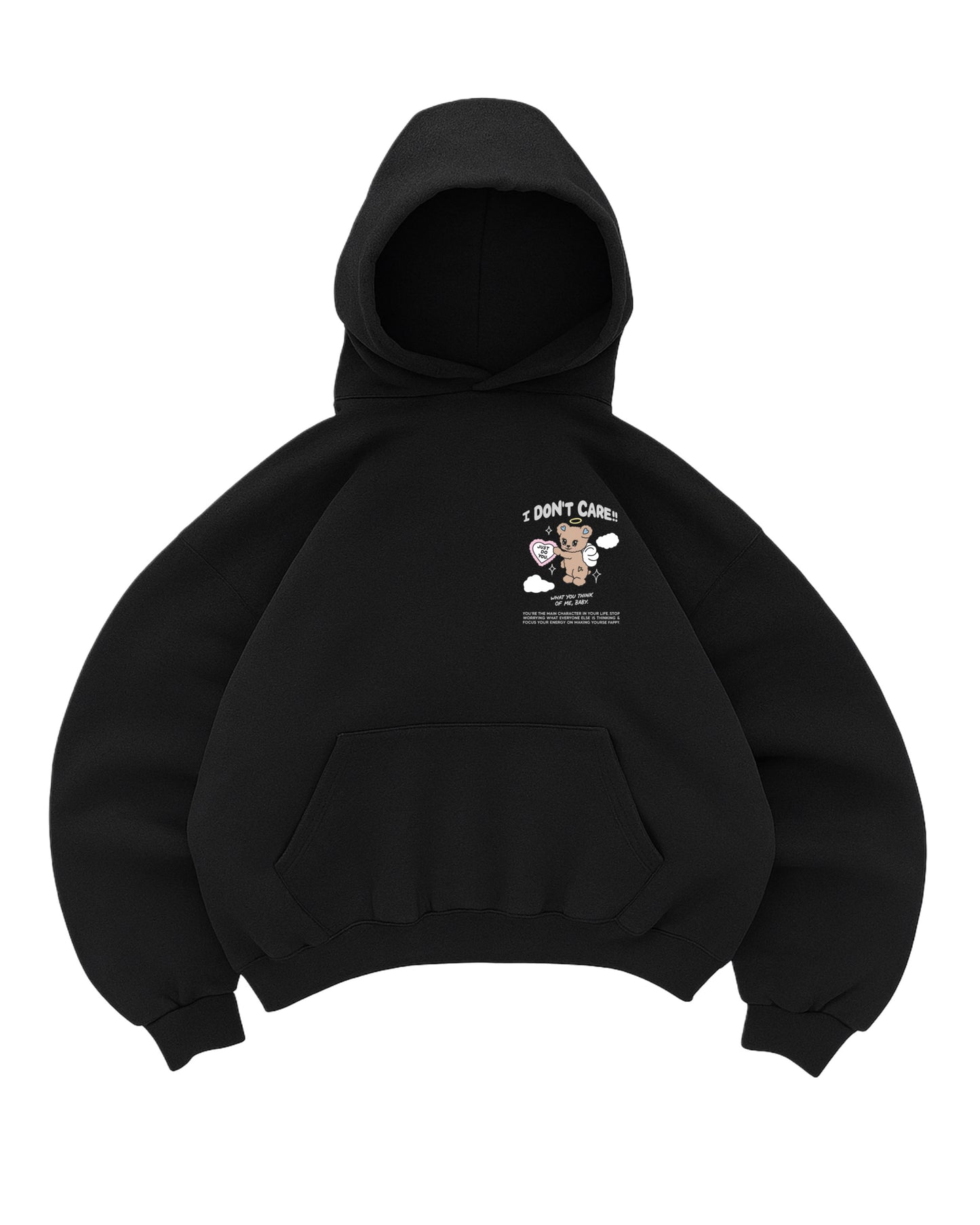 Hoodie I dont care modelo manga globo