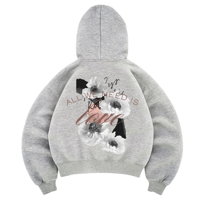 Hoodie need love gris mangas globo