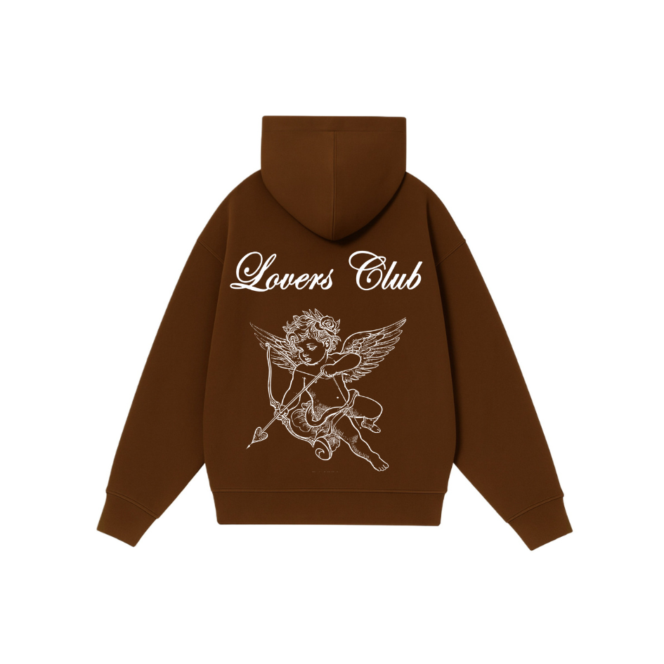 The lovers club angel - Hoodie clásico coffe