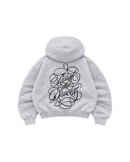 Trust The Process - Hoodie Zip Mangas Globos Gris