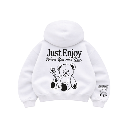 Just Enjoy - Hoodie Mangas Globo White