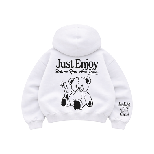 Just Enjoy - Hoodie Mangas Globo White