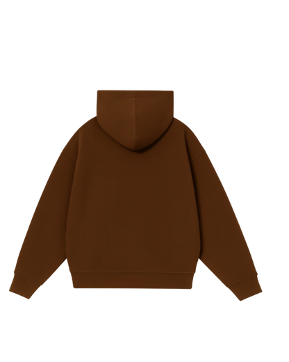 Hoodie Basic café modelo clásico