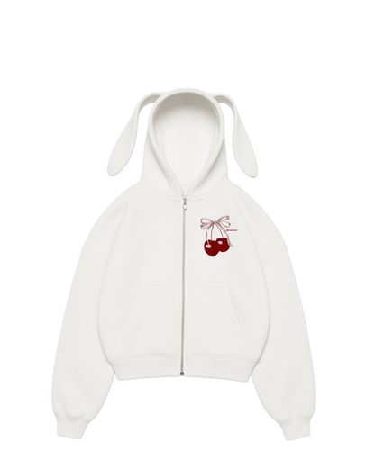 Cherry - Hoodie Bunny white