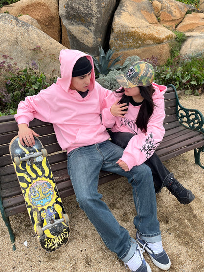 Butterfly Emblem Pink - Hoodie Mangas Globo