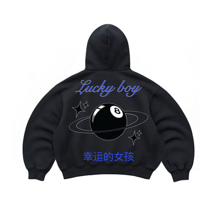 Hoodie  lucky boy modelo manga globo