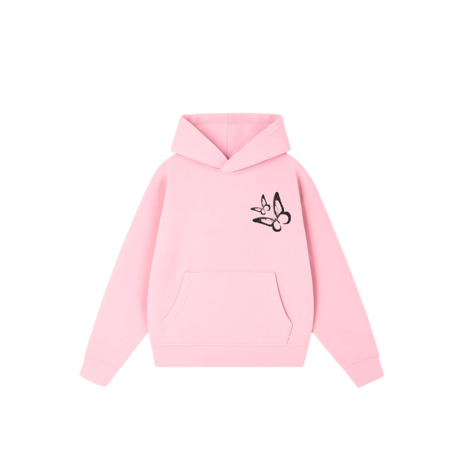 Effect Butterfly -Hoodie Clásico pink