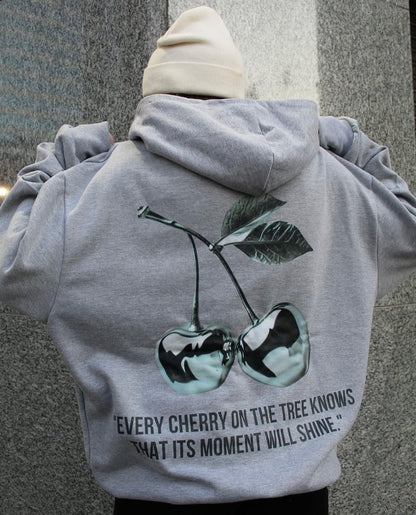 Cherry Silver - Hoodie Mangas Globo Gris