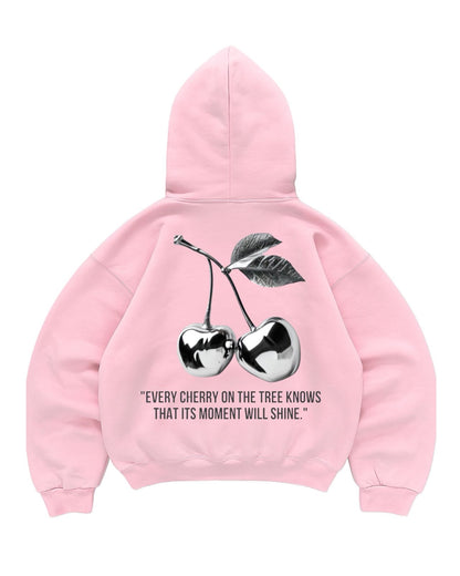 Hoodie cherry rosado mangas globo