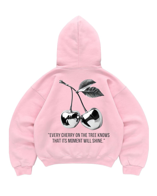 Hoodie cherry rosado mangas globo