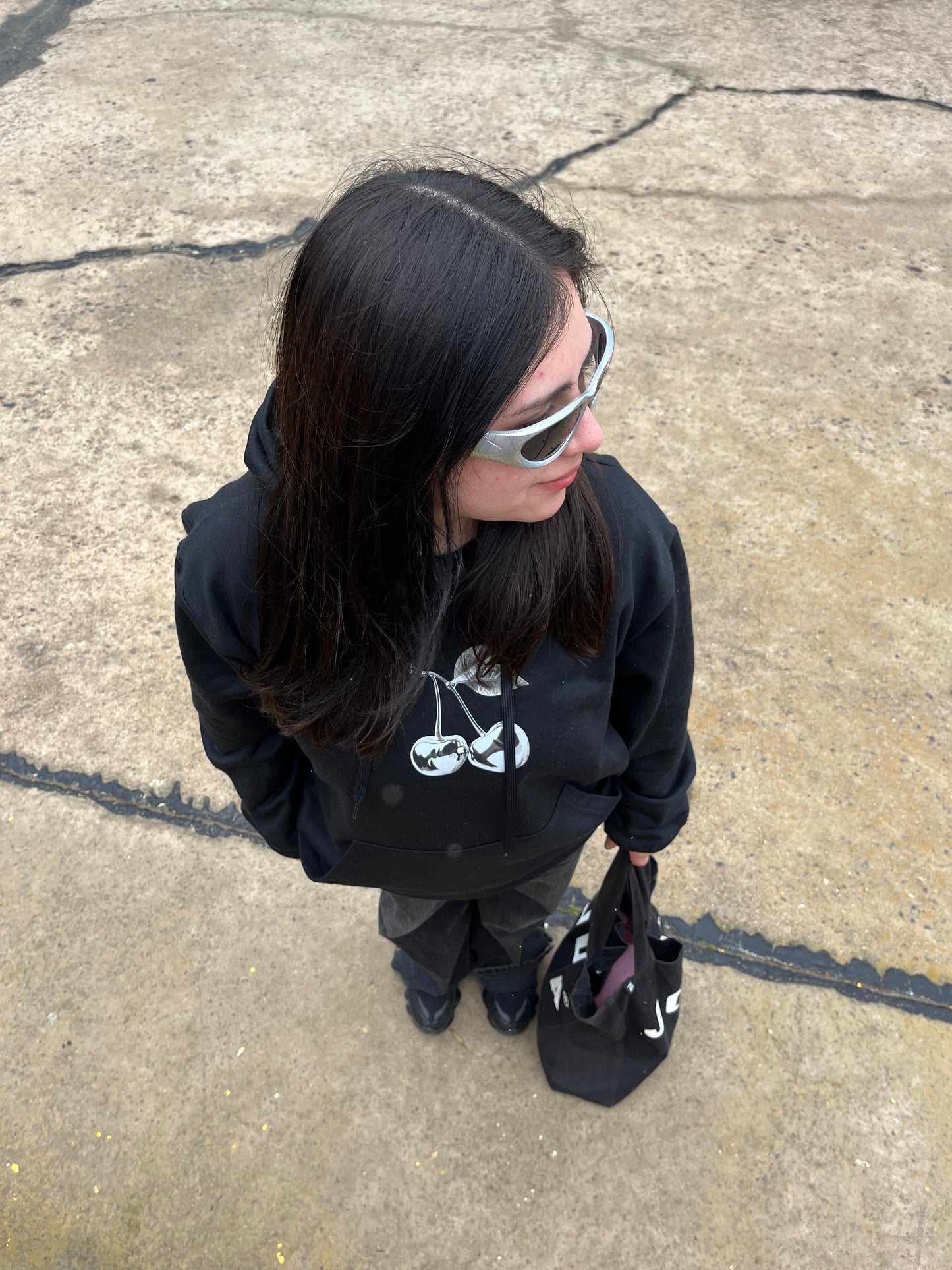Cherry Silver - Hoodie Mangas Globo Black