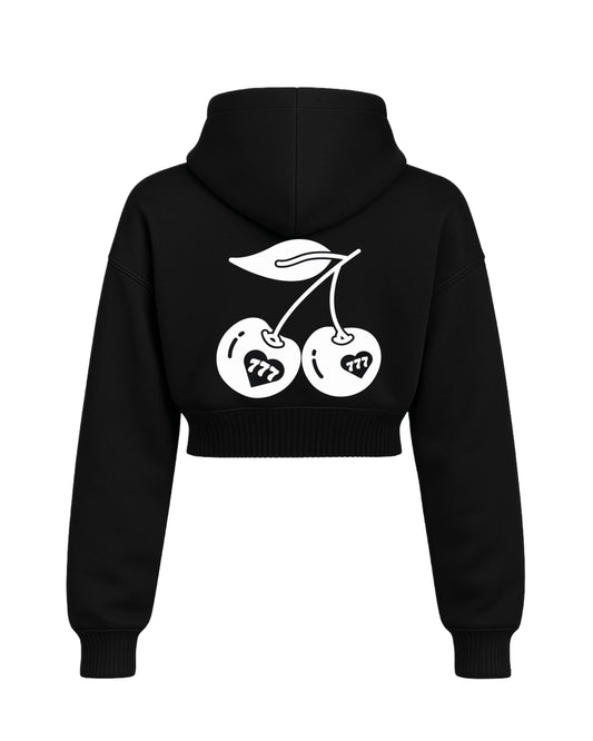 Crop top hoodie lucky girl