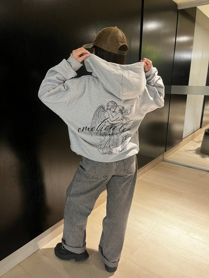 In Love -Hoodie Mangas Globos grey