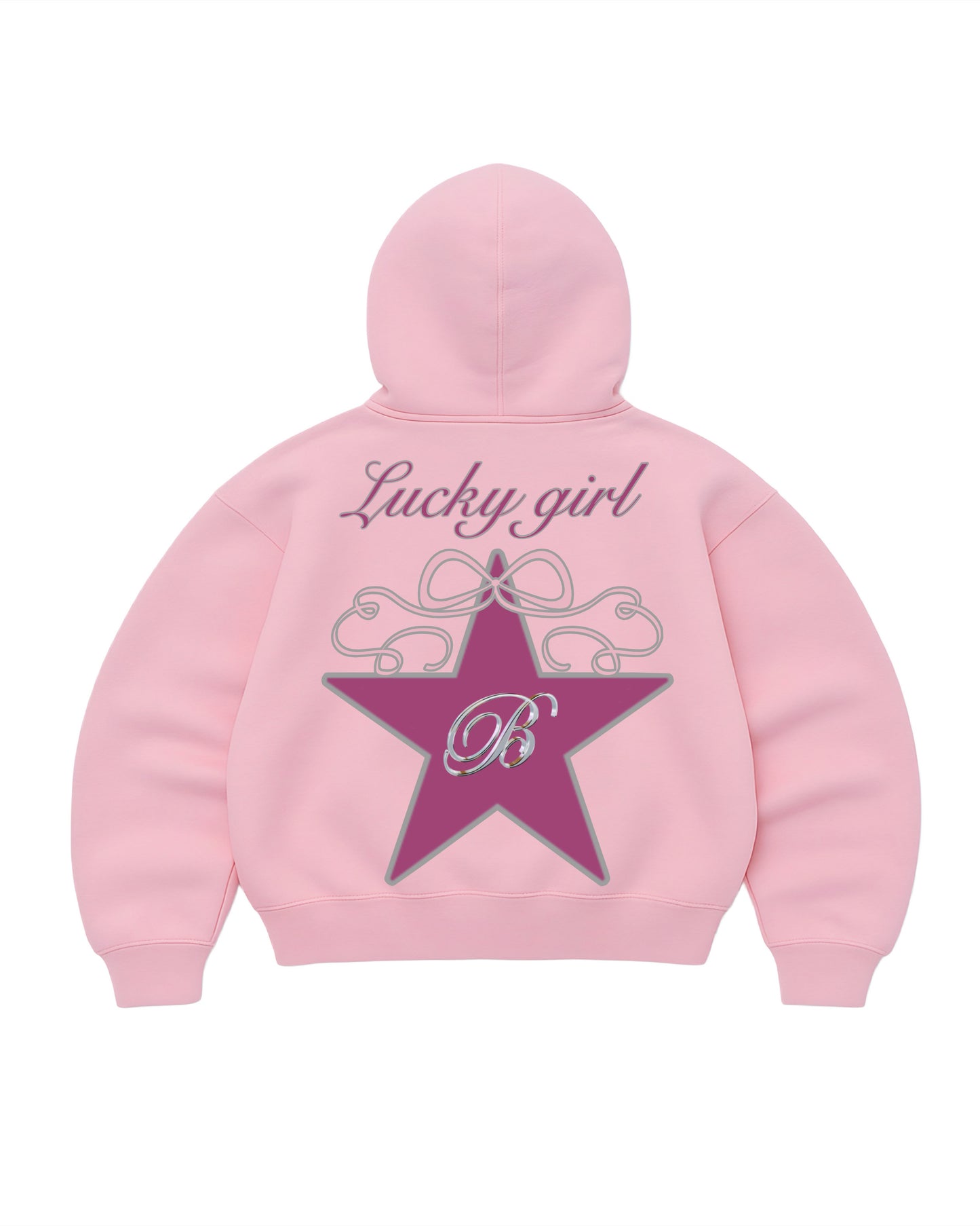Hoodie  lucky modelo manga globo pink