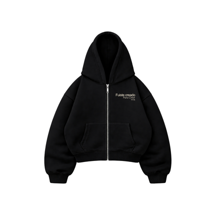 Creado para crear  - Hoodie Zip Mangas Globos black